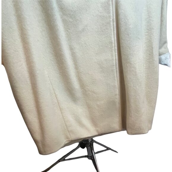 Luxury Coat beige NWT Medium Faux Fur Collar Polka Dot Accents Mid Length - Picture 5 of 8